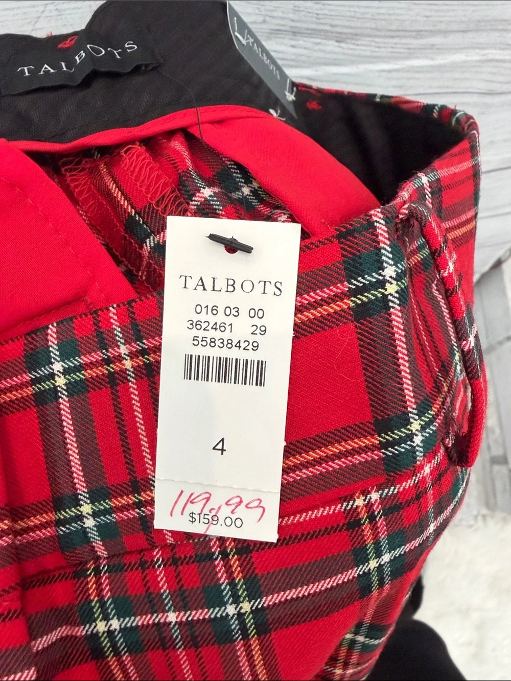 Talbots Red Tartan Plaid Dress Pants - Picture 4 of 6